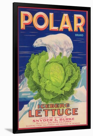 Polar Lettuce Label - Salinas, CA-Lantern Press-Framed Art Print