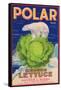 Polar Lettuce Label - Salinas, CA-Lantern Press-Framed Stretched Canvas