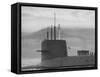 Polaris Missile Sub "Patrick Henry"Cruising on Clyde River on Patrol-John Dominis-Framed Stretched Canvas