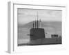 Polaris Missile Sub "Patrick Henry"Cruising on Clyde River on Patrol-John Dominis-Framed Photographic Print