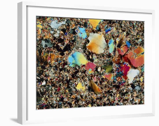 Polarised LM of Granite In Thin Section-null-Framed Photographic Print