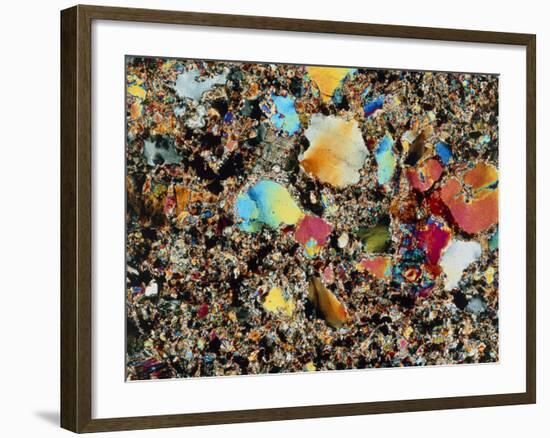 Polarised LM of Granite In Thin Section-null-Framed Photographic Print