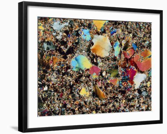 Polarised LM of Granite In Thin Section-null-Framed Photographic Print