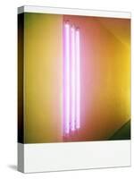 Polaroid of Colourful Stripes Created by Coloured Fluorescent Tubes-Lee Frost-Stretched Canvas