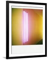 Polaroid of Colourful Stripes Created by Coloured Fluorescent Tubes-Lee Frost-Framed Photographic Print