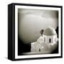 Polaroid of Domed Church, Oia, Santorini, Cyclades, Greek Islands, Greece, Europe-Lee Frost-Framed Stretched Canvas