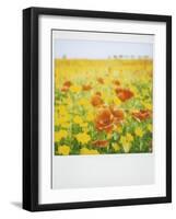 Polaroid of Field of Poppies and Yellow Wild Flowers, Near Fez, Morocco, North Africa, Africa-Lee Frost-Framed Photographic Print