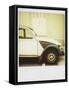 Polaroid of Old Black and White Citroen 2Cv Parked on Street, Paris, France, Europe-Lee Frost-Framed Stretched Canvas