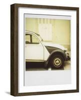 Polaroid of Old Black and White Citroen 2Cv Parked on Street, Paris, France, Europe-Lee Frost-Framed Photographic Print