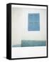 Polaroid of Painted Blue Window Shutter Against Whitewashed Wall, Asilah, Morocco-Lee Frost-Framed Stretched Canvas