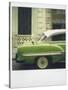 Polaroid of Profile of Green Classic American Car Parked on Street, Vinales, Cuba, West Indies-Lee Frost-Stretched Canvas