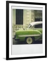 Polaroid of Profile of Green Classic American Car Parked on Street, Vinales, Cuba, West Indies-Lee Frost-Framed Photographic Print