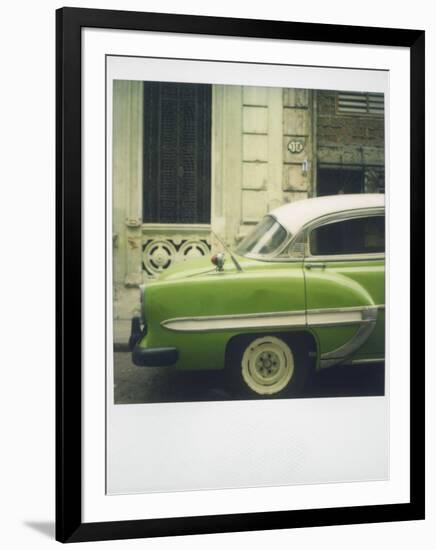 Polaroid of Profile of Green Classic American Car Parked on Street, Vinales, Cuba, West Indies-Lee Frost-Framed Photographic Print