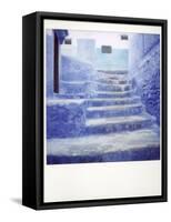 Polaroid of Traditional Bluewashed Steps, Chefchaouen, Morocco, North Africa, Africa-Lee Frost-Framed Stretched Canvas