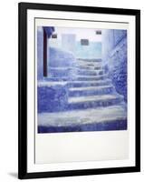 Polaroid of Traditional Bluewashed Steps, Chefchaouen, Morocco, North Africa, Africa-Lee Frost-Framed Photographic Print