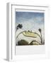 Polaroid of Two Pigeons Sitting on Sign Outside Paris Metro, Paris, France, Europe-Lee Frost-Framed Photographic Print