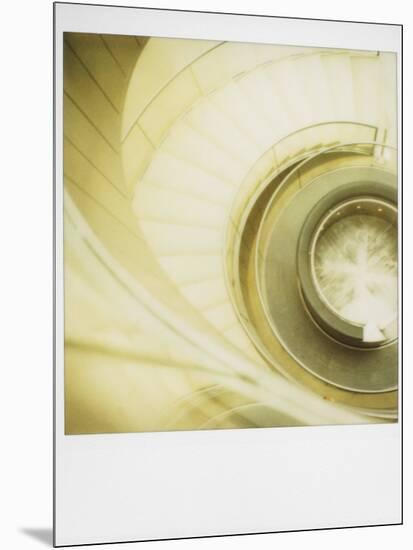 Polaroid of View Looking Down on Spiral Staircase in the Louvre Museum, Paris, France, Europe-Lee Frost-Mounted Photographic Print