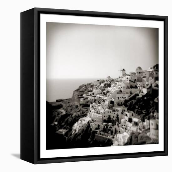 Polaroid of View of the Village of Oia, Santorini, Cyclades, Greek Islands, Greece, Europe-Lee Frost-Framed Stretched Canvas