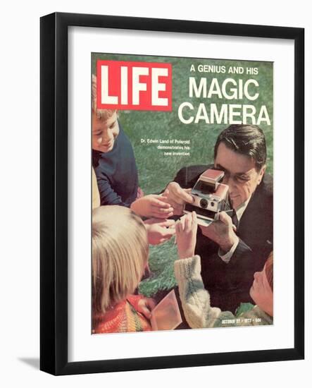 Polaroid's Edwin Land with New Instant Camera, October 27, 1972-Co Rentmeester-Framed Photographic Print