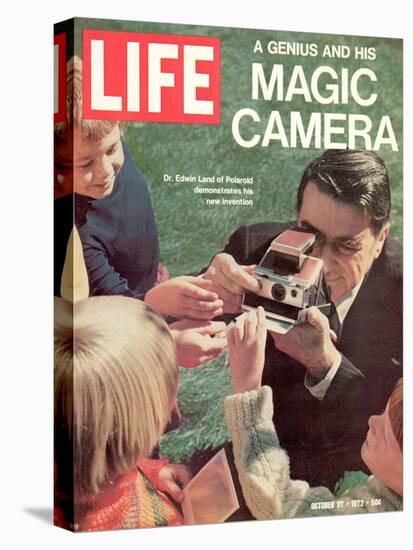 Polaroid's Edwin Land with New Instant Camera, October 27, 1972-Co Rentmeester-Stretched Canvas