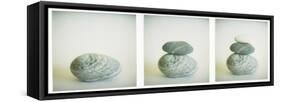 Polaroid Triptych of Sea-Worn Pebbles Created Using Three Polaroid Images-Lee Frost-Framed Stretched Canvas