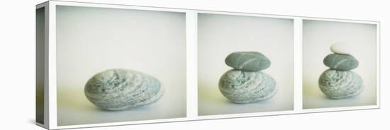 Polaroid Triptych of Sea-Worn Pebbles Created Using Three Polaroid Images-Lee Frost-Stretched Canvas