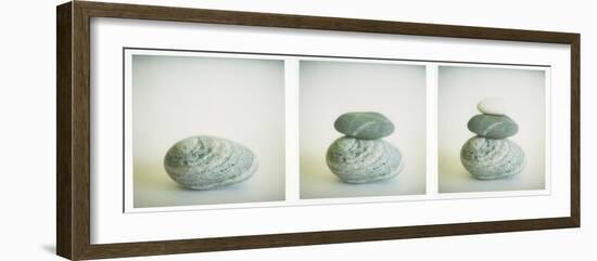 Polaroid Triptych of Sea-Worn Pebbles Created Using Three Polaroid Images-Lee Frost-Framed Photographic Print