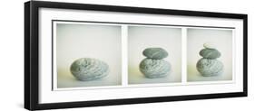 Polaroid Triptych of Sea-Worn Pebbles Created Using Three Polaroid Images-Lee Frost-Framed Photographic Print