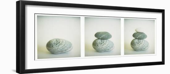 Polaroid Triptych of Sea-Worn Pebbles Created Using Three Polaroid Images-Lee Frost-Framed Photographic Print