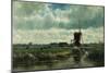 Polder Landscape with Windmill Near Abcoude, C. 1870-Willem Roelofs-Mounted Giclee Print