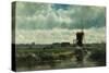 Polder Landscape with Windmill Near Abcoude, C. 1870-Willem Roelofs-Stretched Canvas