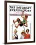 "Pole Vault," Saturday Evening Post Cover, September 3, 1927-George Brehm-Framed Giclee Print