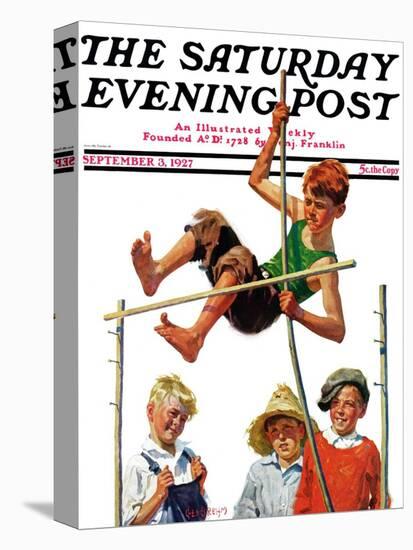 "Pole Vault," Saturday Evening Post Cover, September 3, 1927-George Brehm-Stretched Canvas