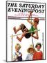 "Pole Vault," Saturday Evening Post Cover, September 3, 1927-George Brehm-Mounted Giclee Print