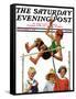 "Pole Vault," Saturday Evening Post Cover, September 3, 1927-George Brehm-Framed Stretched Canvas