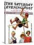 "Pole Vault," Saturday Evening Post Cover, September 3, 1927-George Brehm-Stretched Canvas