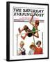 "Pole Vault," Saturday Evening Post Cover, September 3, 1927-George Brehm-Framed Giclee Print