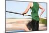 Pole Vaulter Running down the Runway (Motion Blur)-soupstock-Mounted Photographic Print