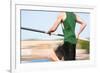 Pole Vaulter Running down the Runway (Motion Blur)-soupstock-Framed Photographic Print