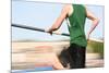 Pole Vaulter Running down the Runway (Motion Blur)-soupstock-Mounted Photographic Print