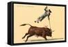 Pole Vaulting over Bull-null-Framed Stretched Canvas