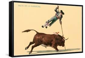 Pole Vaulting over Bull-null-Framed Stretched Canvas