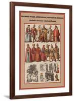 Poles, Lithuanians, Latvians and Russians, Quilted-Friedrich Hottenroth-Framed Art Print