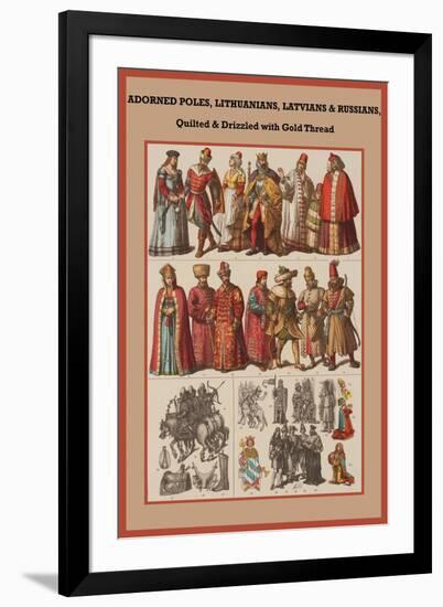 Poles, Lithuanians, Latvians and Russians, Quilted-Friedrich Hottenroth-Framed Art Print