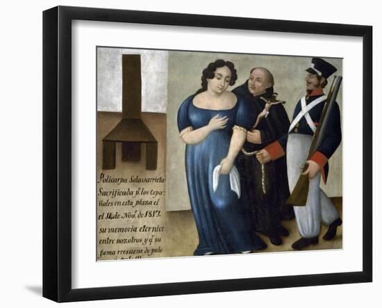 Policarpa Salavarrieta on Her Way to Execution in Bogota, 1817-null-Framed Giclee Print