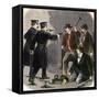 Police Arresting Safe-Crackers in a New York City Bank, 1870s-null-Framed Stretched Canvas