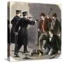 Police Arresting Safe-Crackers in a New York City Bank, 1870s-null-Stretched Canvas