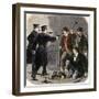 Police Arresting Safe-Crackers in a New York City Bank, 1870s-null-Framed Giclee Print