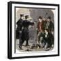 Police Arresting Safe-Crackers in a New York City Bank, 1870s-null-Framed Giclee Print