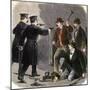 Police Arresting Safe-Crackers in a New York City Bank, 1870s-null-Mounted Giclee Print